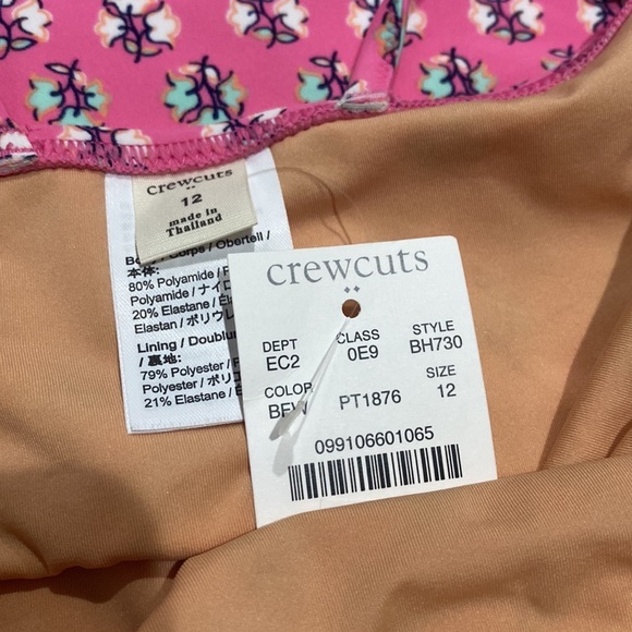 NWT! Crewcuts Pink‎ Printed Floral Print Bikini Top and Bikini Bottom - Picture 6 of 7